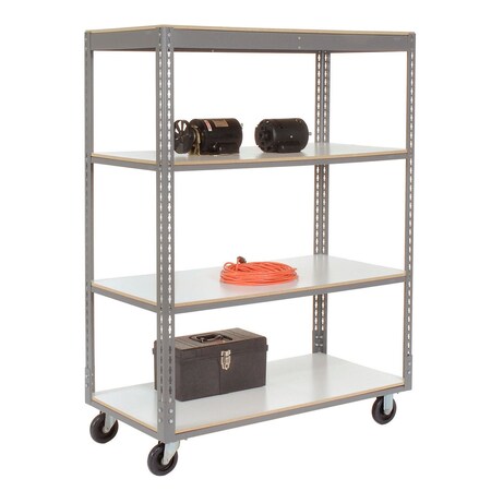 Global Industrial Boltless Shelf Truck, Steel, 60 in L, 24 in W, 65 in H 330428